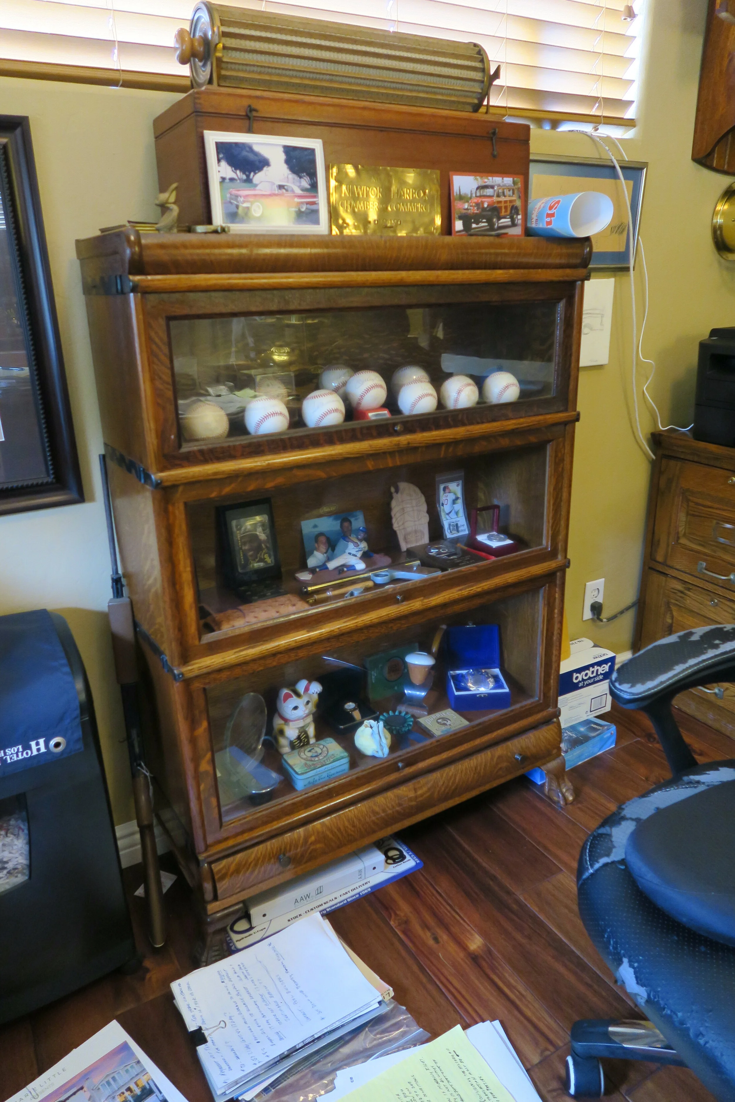 Lawyer's Stacking Oak Bookcase with Glass
