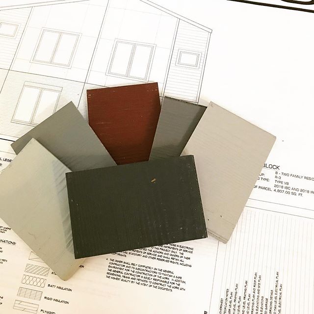 The plans are ready (thanks @tim_hollerbach_designs) for our latest new construction partnership with OneNorth Homes. Just sitting here dreaming up exterior color options! #stldesigner #womeninconstruction #thegrovestl #infilldevelopment