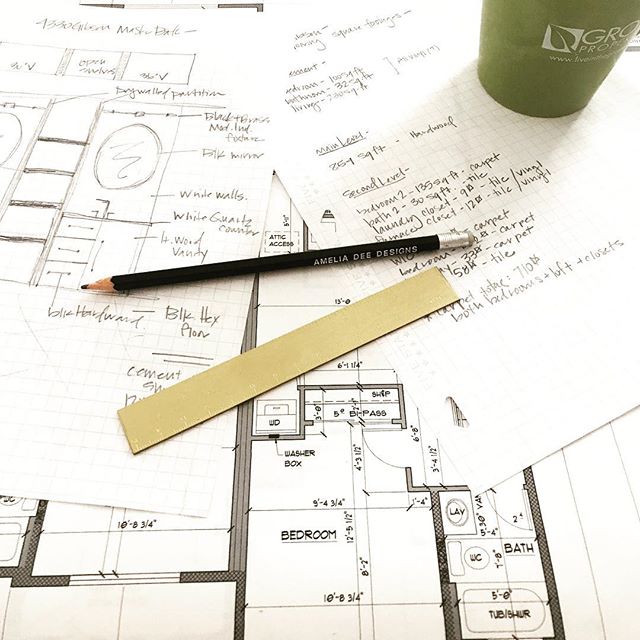 Cue the sketches...we&rsquo;re ready to build this thing. 2 townhomes, 3 bed, 3.5 bath, 2000ish sqft in the Grove! #thegrovestl #stldesigner #infilldevelopment #designsketch