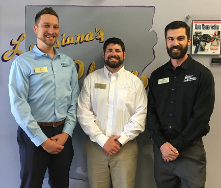 Lousiana's 1st Choice Auto Auction now has three CAR-certified employees: (left to right) Jacob Warren, General Sales and Marketing Manager; Mike McCollum, Fleet Lease Manager and Matt Alombro, Auction Manager