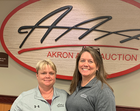 Tricia Short (left), has been named General Manager of Akron Auto Auction. Along with this change, the Controller position will be filled by 20+ year Akron Auto Auction employee Julie "Chrissy" Grabill (right).