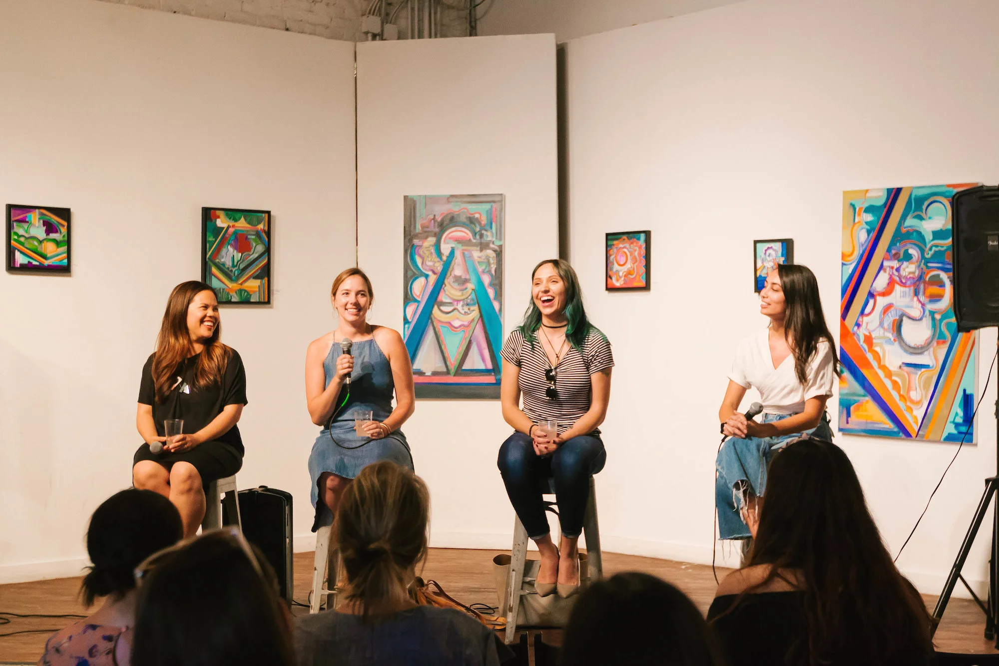 Intimate panel event featuring three female business owners | image by Lee Behrend