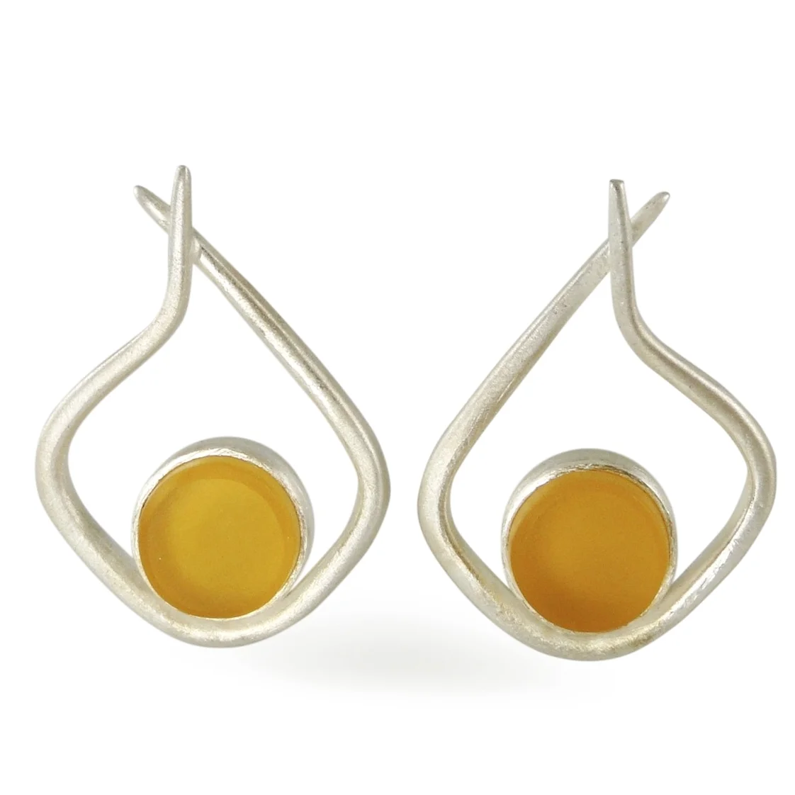 Modern Hoop Earrings in Yellow
