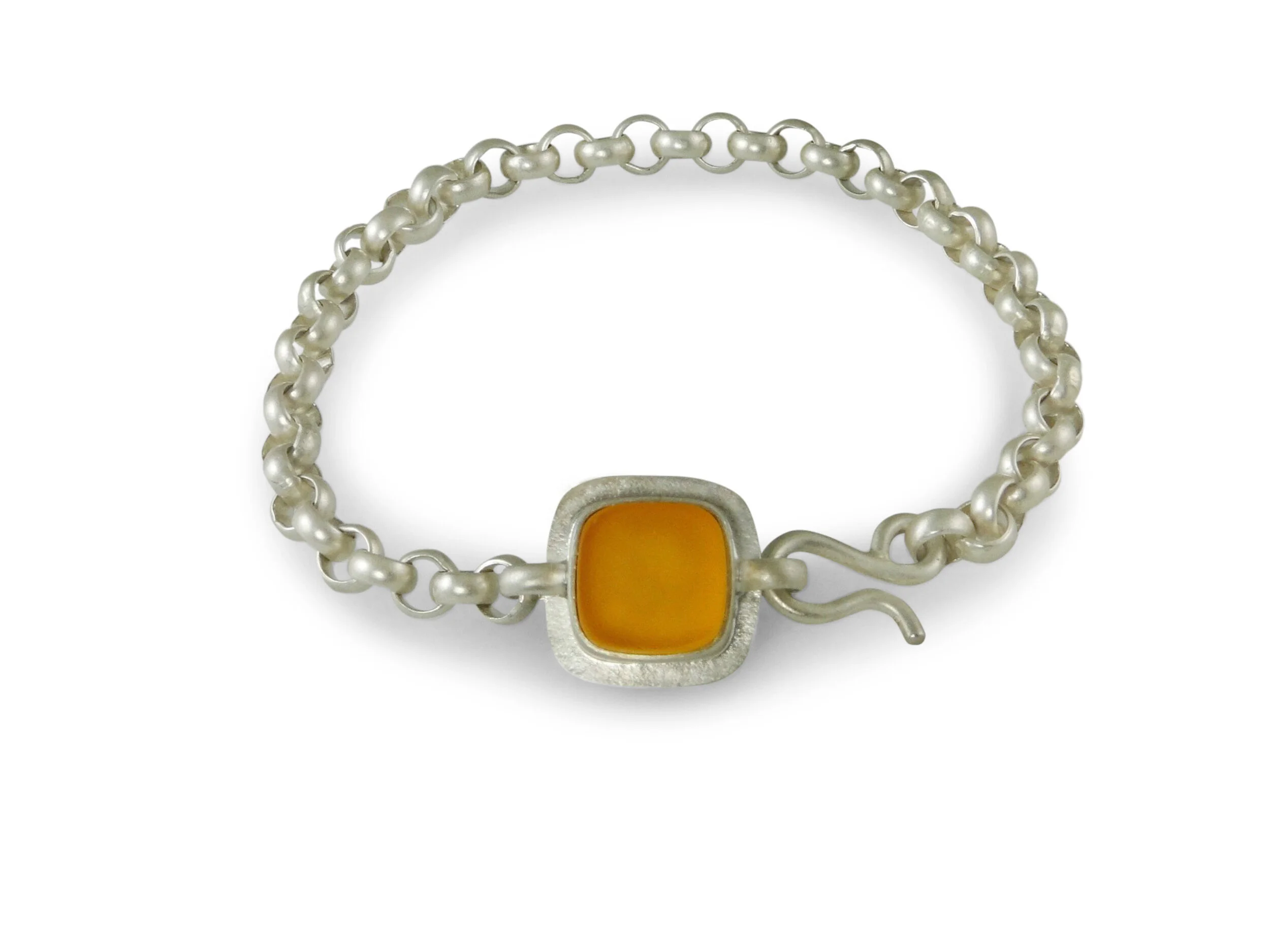 Small Classic Bracelet in Silver with Vintage Glass