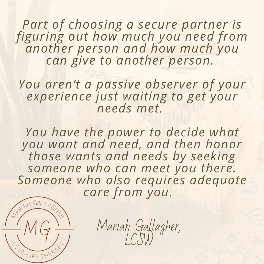 We are not passive observers just waiting to get our needs met. 

#datingandrelationships #therapyforsingles #love #healthyrelationships #traumahealing #phillytherapist