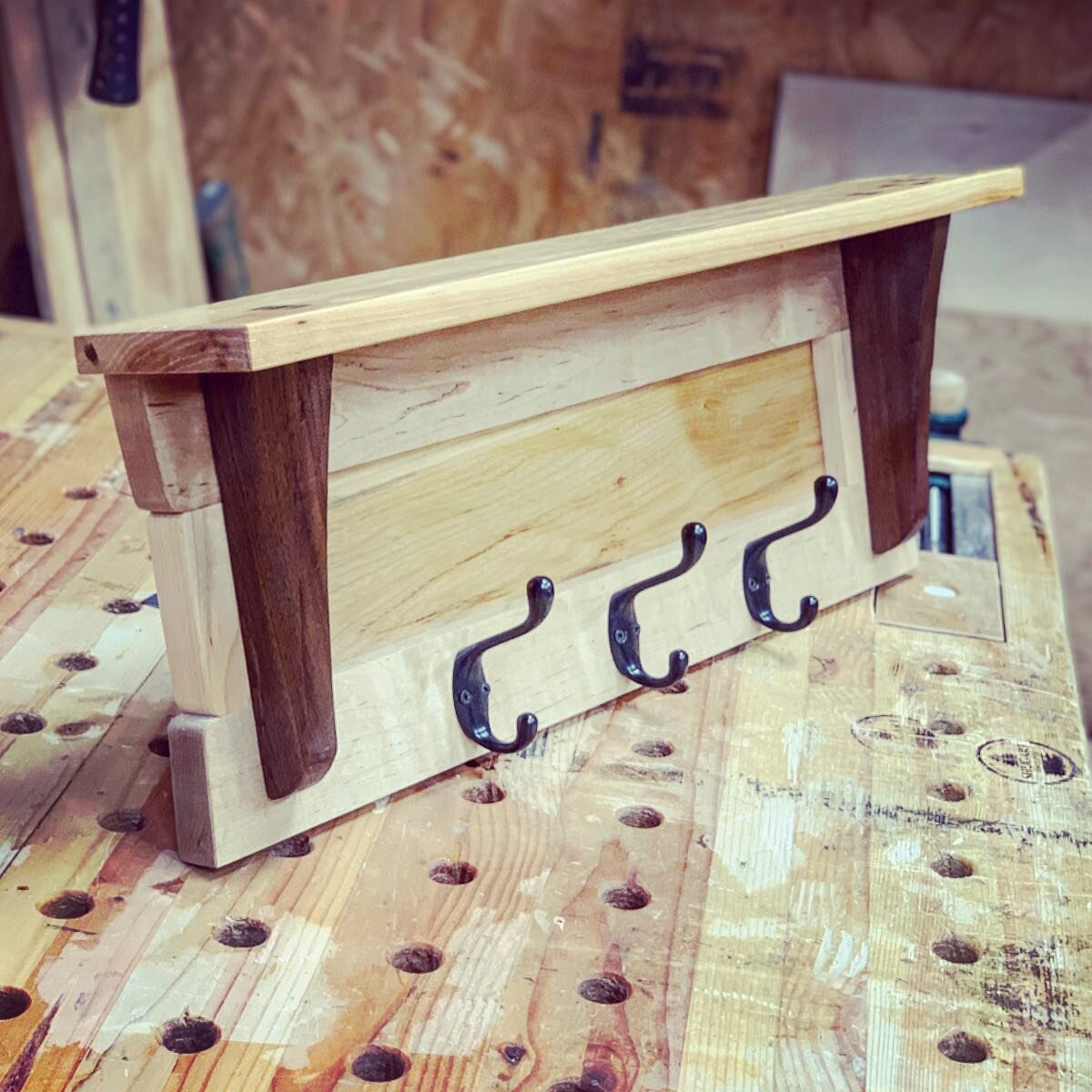 Here is the completed final project for my joinery challenge. All hand cut joinery. Project went pretty smooth until glue up... while driving in the wedges I split the top. So #bowties to the rescue. .
Learned a lot during the challenge and was nice 