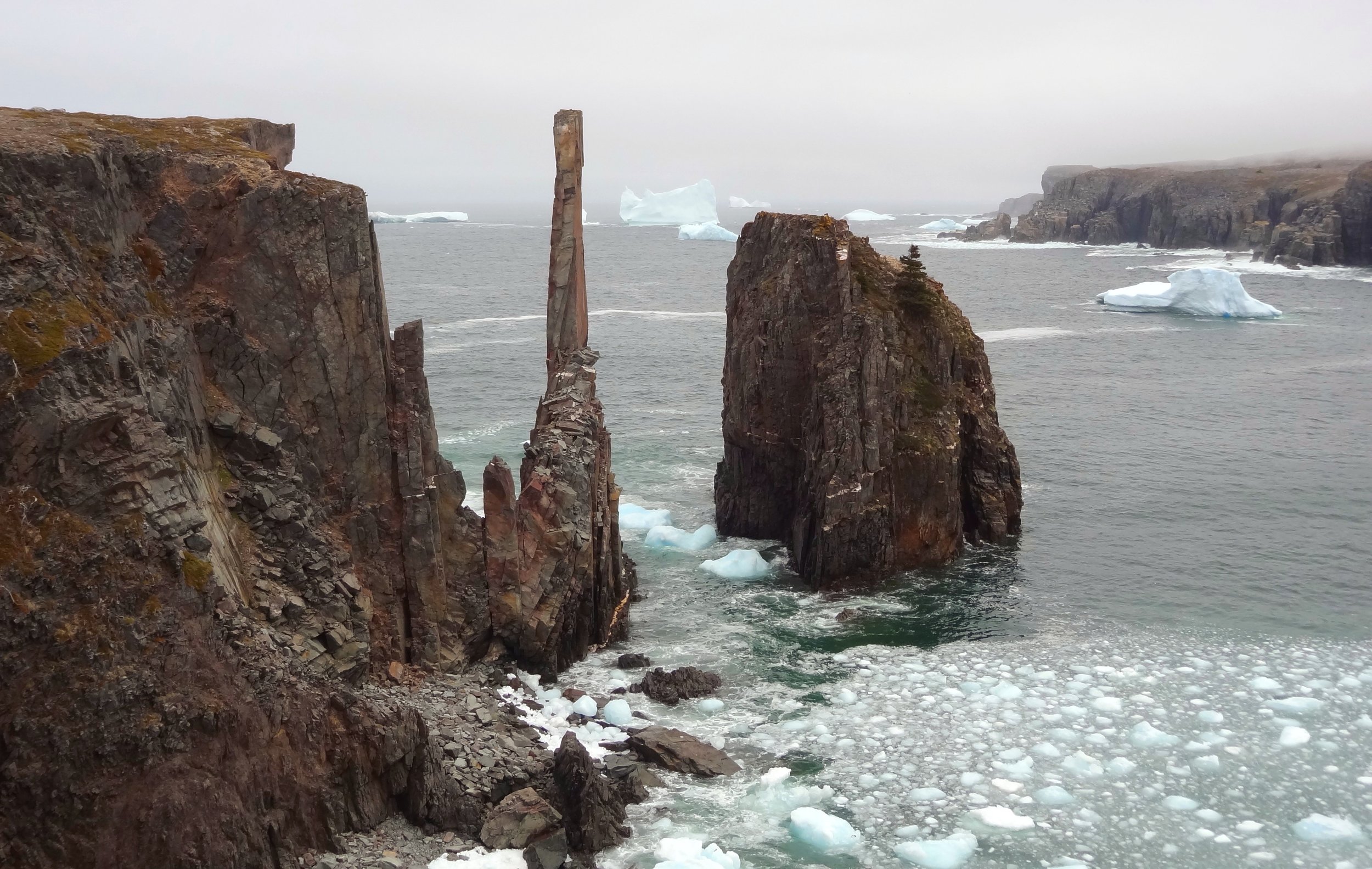 The Chimney Sea Stack of Spillars Point, Newfoundland. Credit: Samantha Andrews/Ocean Oculus