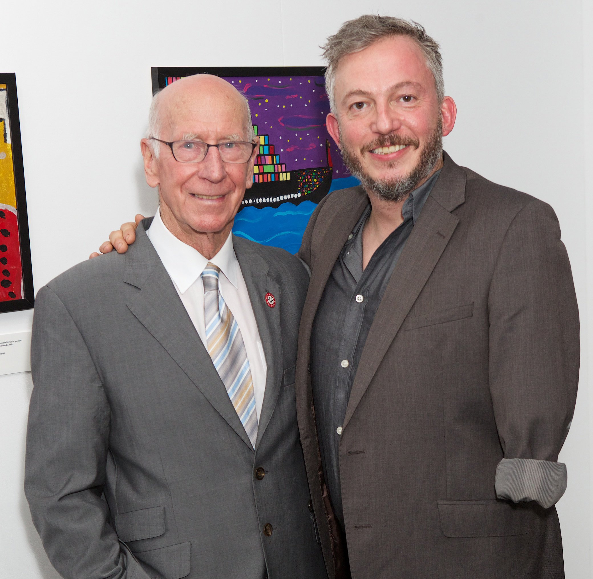 Sir Bobby Charlton and Giles Duly