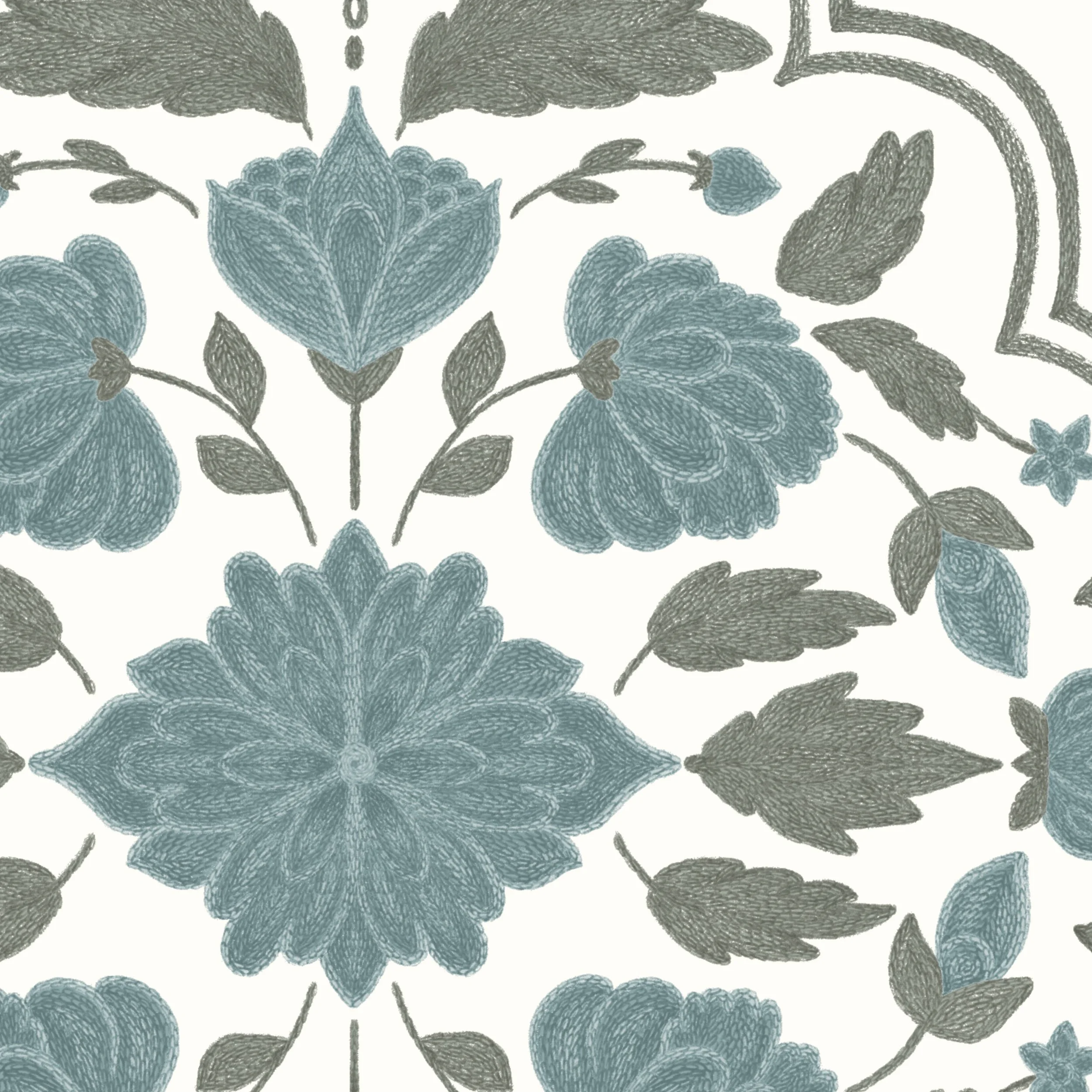 Botanical Medallion – Woad (Detail View)