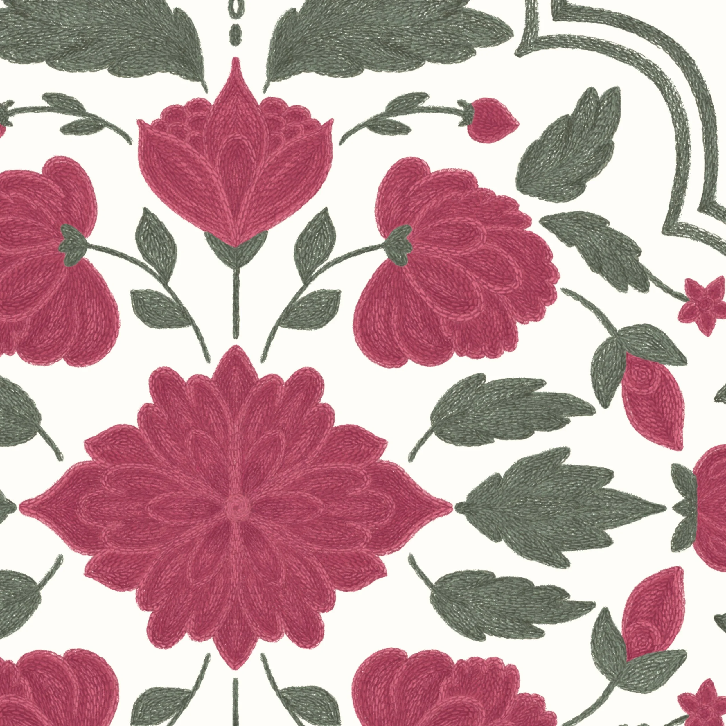 Botanical Medallion – Rosehip (Stitch Detail)