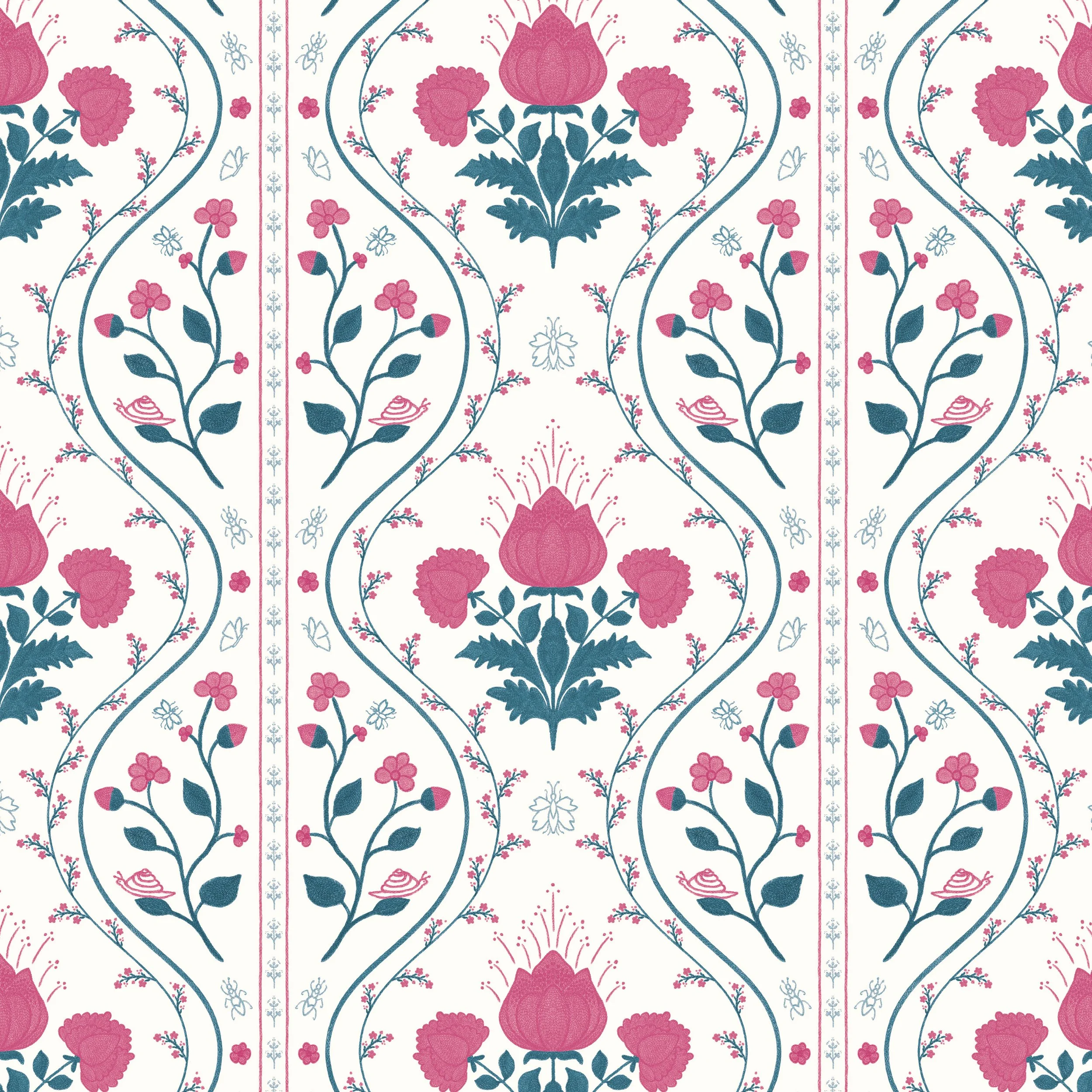 Dolly Vine in Rosehip – Full Repeat View
