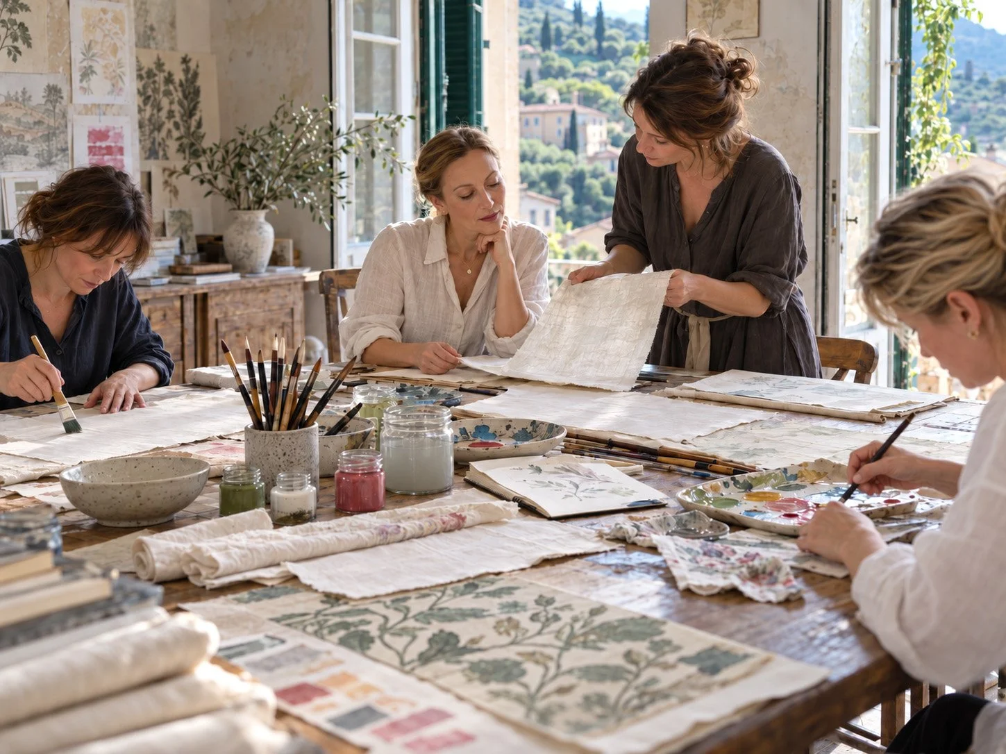 Wallcovering Workshops in Liguria: An Idea Taking Shape