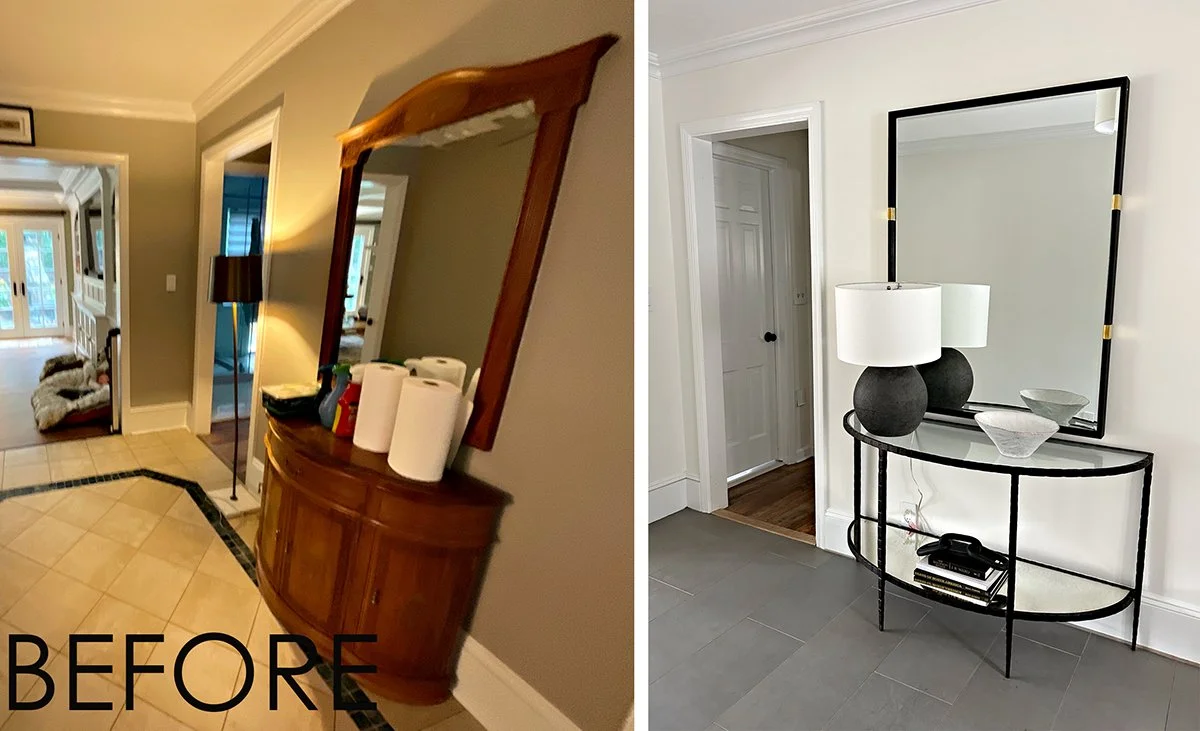Foyer Transformation - Bergen County interior designer