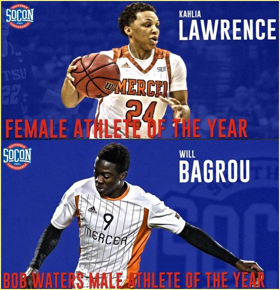 Mercer's Lawrence, Bagrou sweep Southern Conference athlete of the year honors; all-sports race update