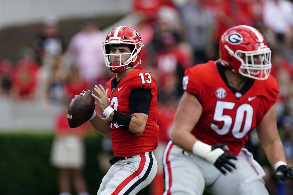 Saturday's CFB: Mercer & FVSU fall, Georgia & Tech roll, GMC wins the GSUs popped; South (Florida State stunned) and national (Ohio State stunned),