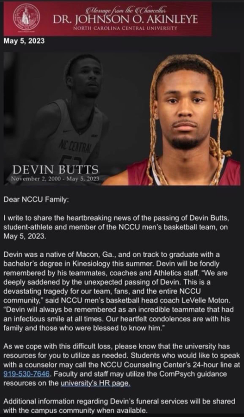 Devin Butts - Men's Basketball - North Carolina Central University Athletics