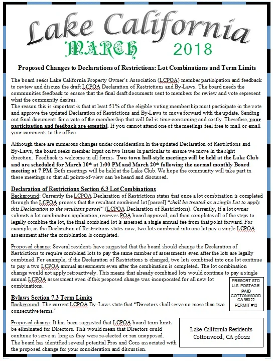 March 2018 Newsletter