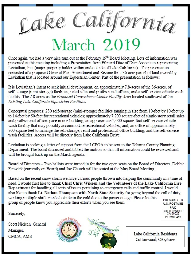 March 2019 Newsletter