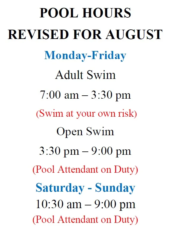 Updated Pool Hours