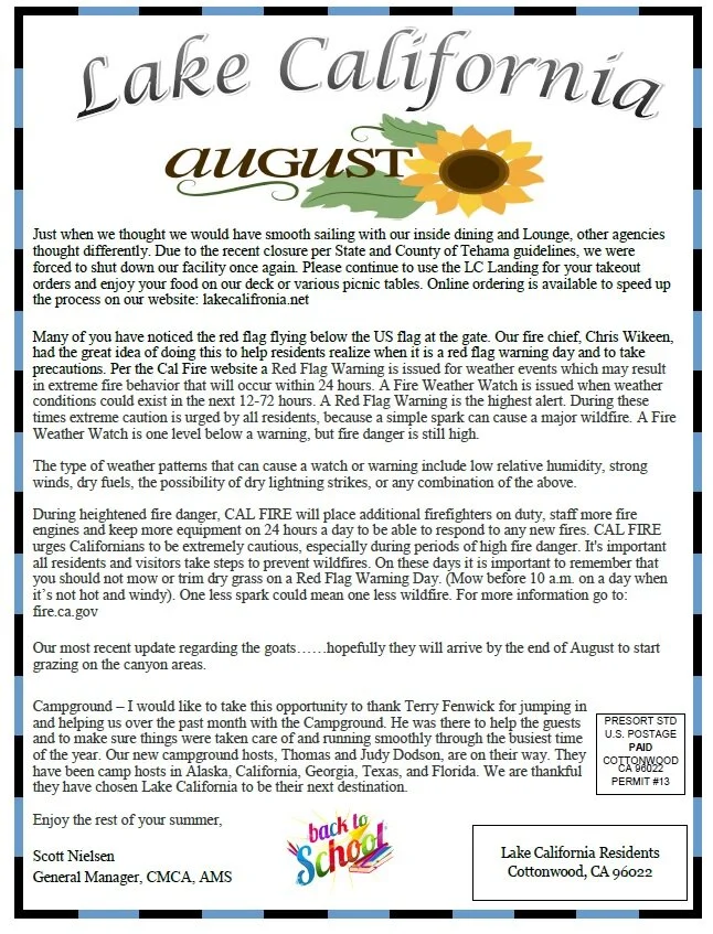 August 2020 Newsletter