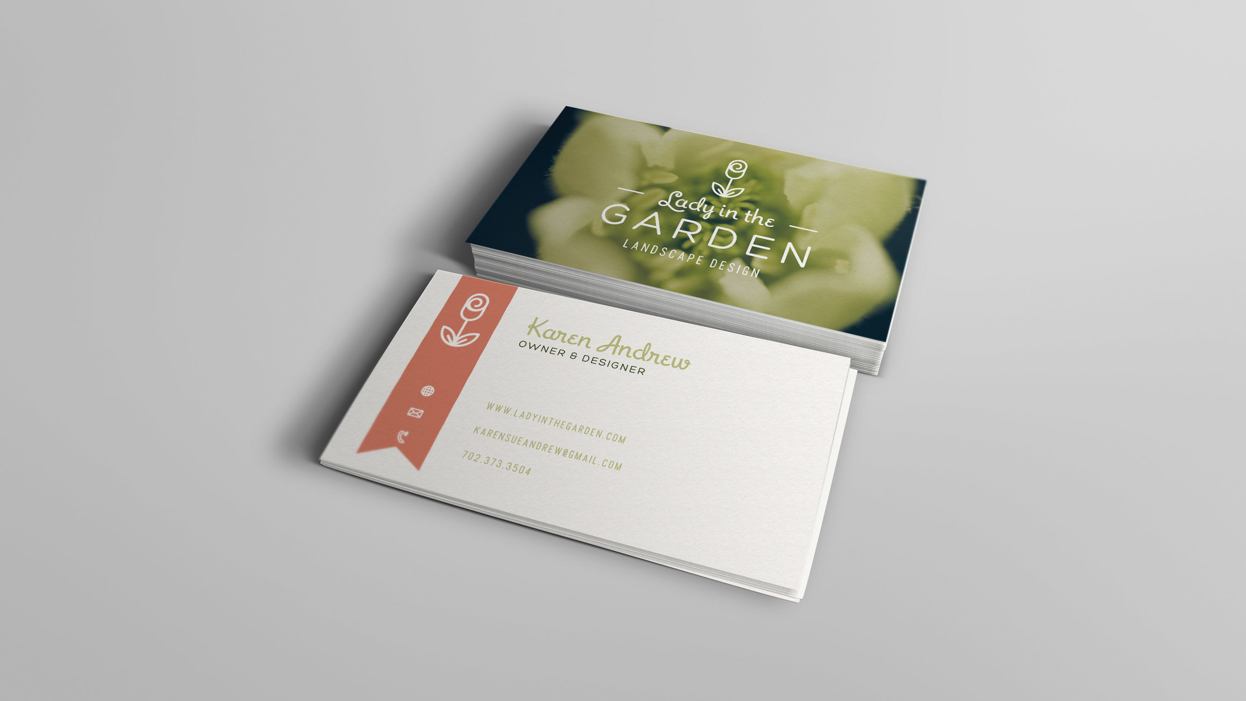 The logo type for "lady in the" was customized and inspired by the mark so they would match one another.