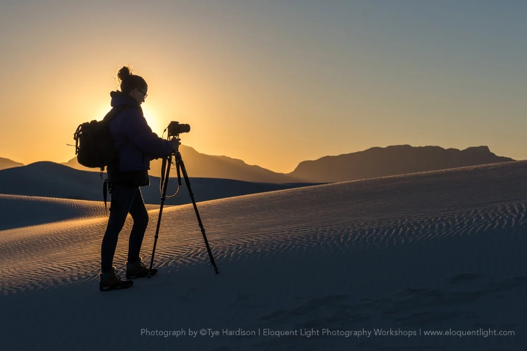  Our recent White Sands Landscape Workshop was amazing. An enthusiastic group of people combined with terrific weather and beautiful light make for an incredible workshop.&nbsp;Eloquent Light's Tye Hardison made this beautiful photograph of workshop 