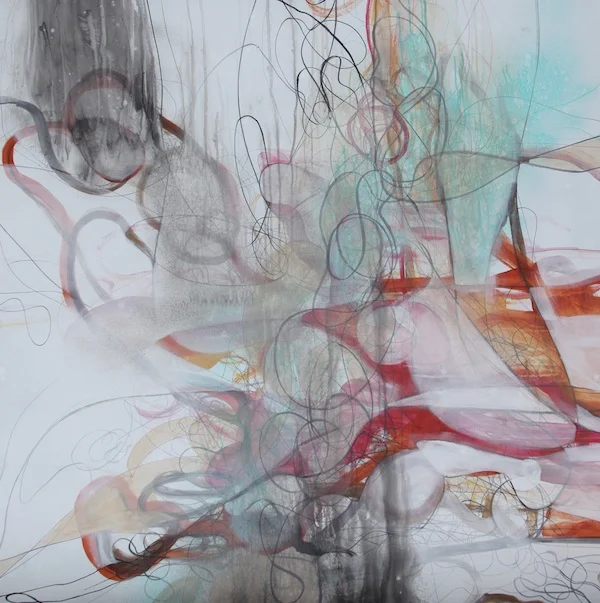 A Path Traveled Series, Untitled 3 | Acrylic, Wax Oils, and Ink on Watercolor paper | 54 X 54 | 2012
