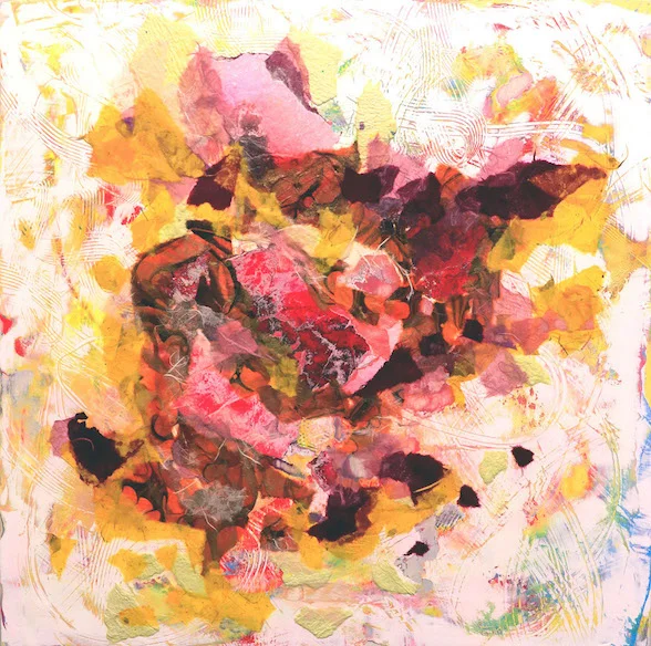 Outward...Within, Recollections | Mulberry paper, handmade paper, and acrylic on panel | 24X24 | 2018