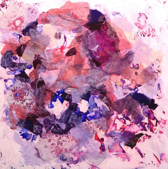 Outward...Within, Recollections | Mulberry paper, handmade paper, and acrylic on panel | 24X24 | 2018