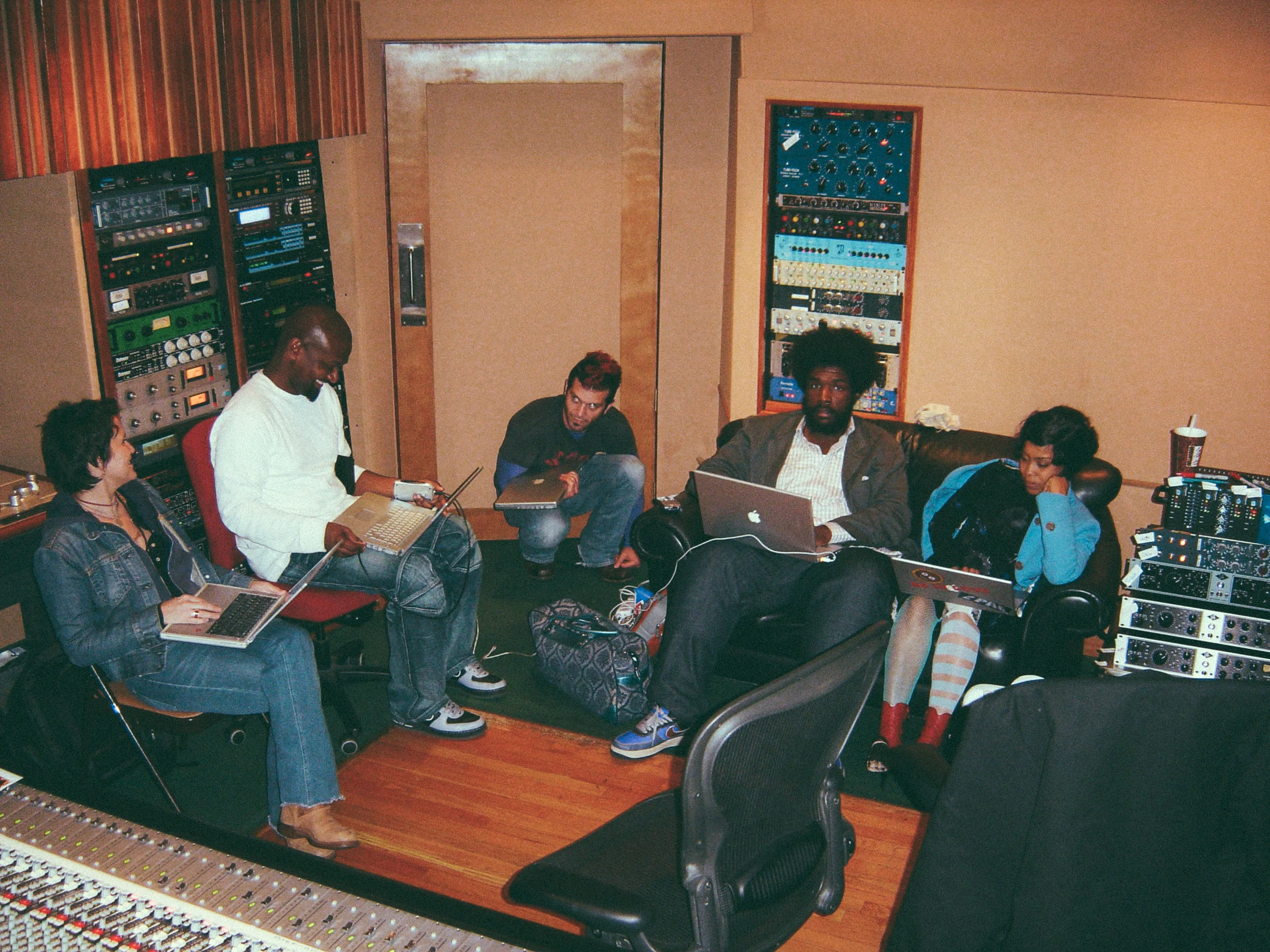 In session with Wendy Melvoin, James Poyser, Doyle Bramhall II, Questlove, and Erykah Badu at Pacifique Studio, Los Angeles