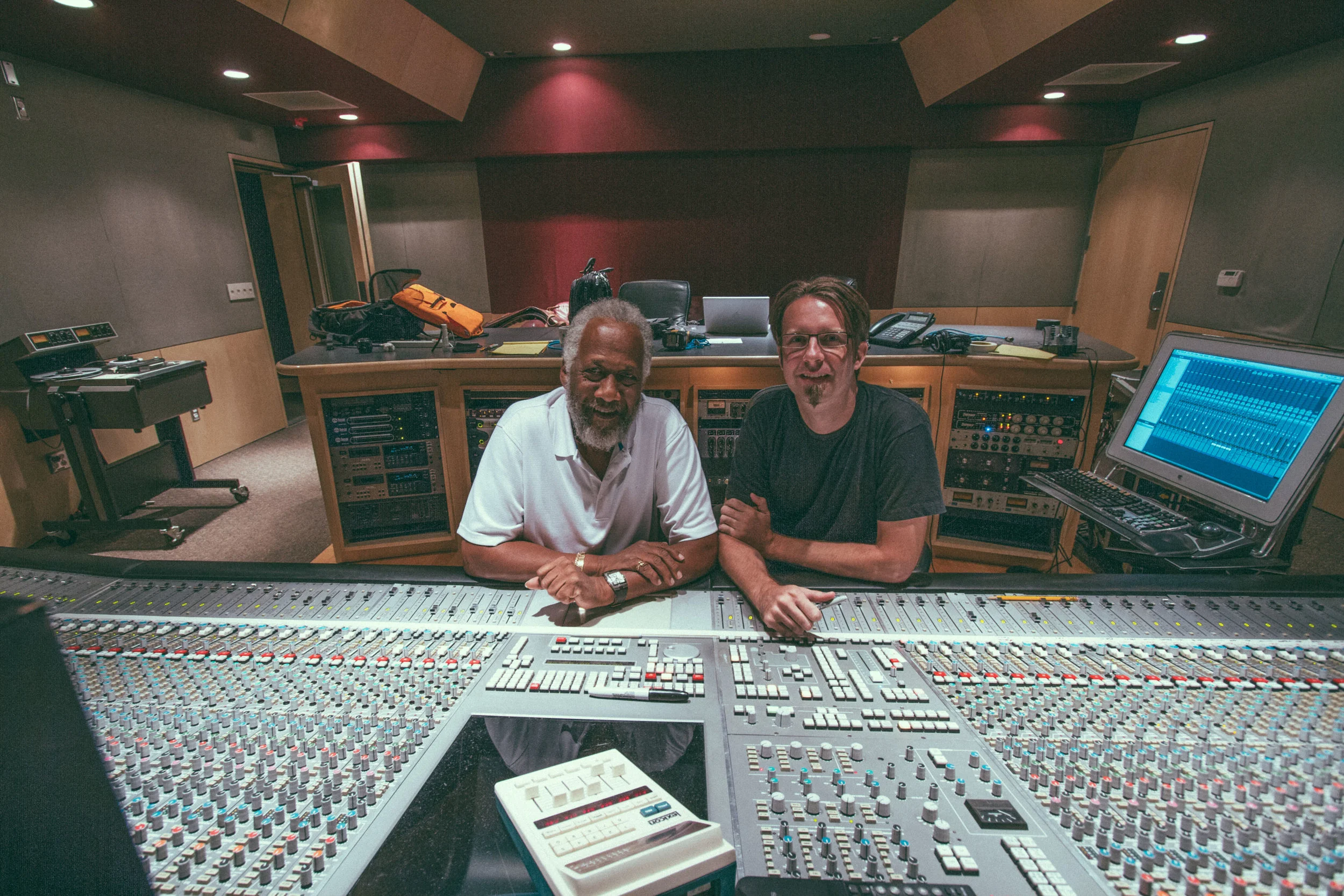 In session mixing with Chuck Rainey at Luminous Sound
