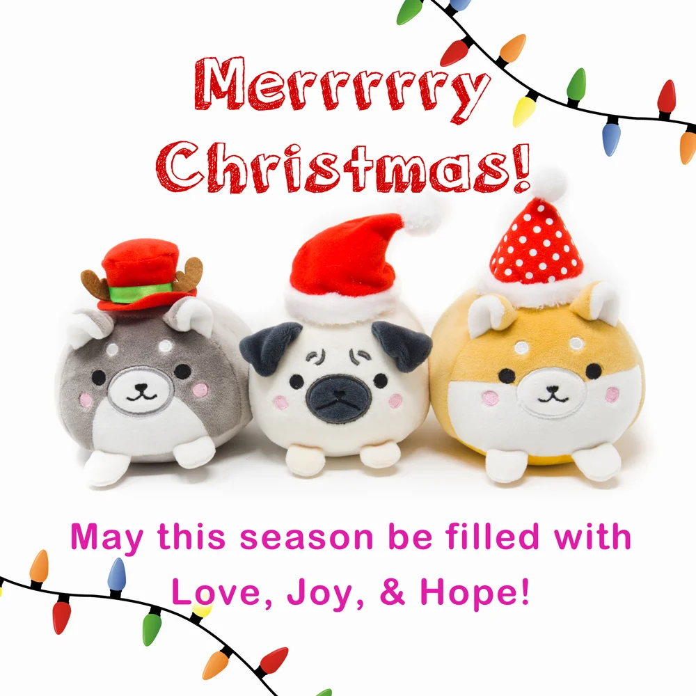 2017 Merry Christmas Greeting - Marshmallow Dog Plush - DOWNLOAD