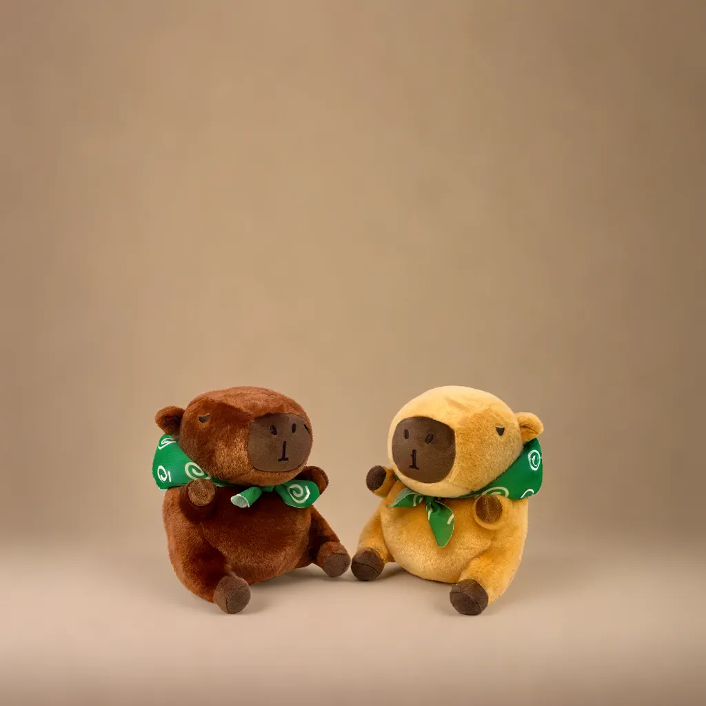 Shinjidai Capybara Plush Keychain with Furoshiki