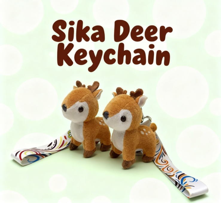 3" Sika Deer Plush Keychain