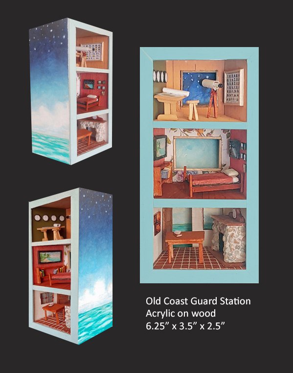 Old Coast Gaurd Station acrylic on wood 6.25 x 3.5 x 2.5.jpg