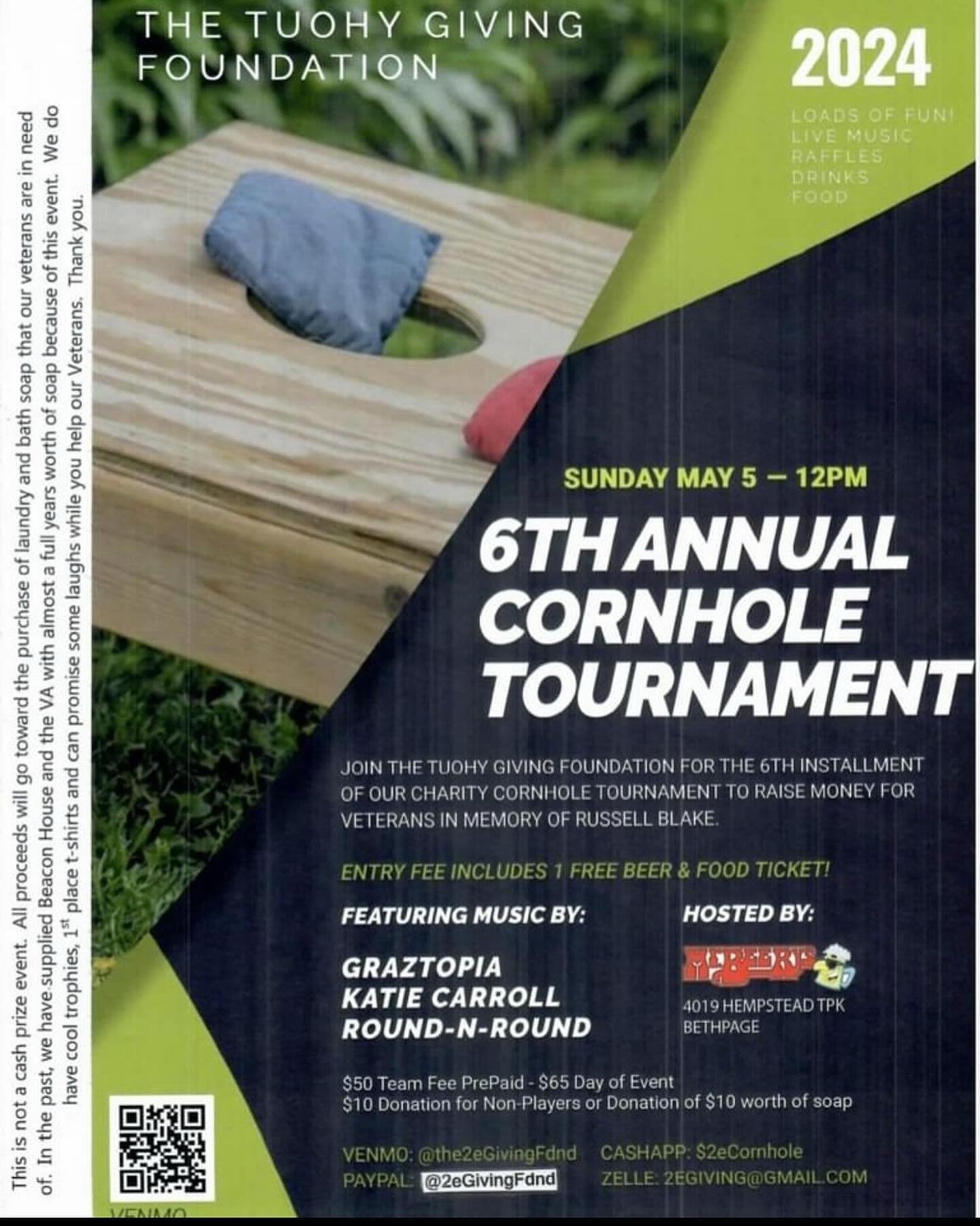 Hey now! Like Wavy Gravy says &ldquo;Put your good where it can do the most&rdquo; and this Sunday afternoon (5/5) is the 6th annual @2egiving Foundation Cornhole Tournament. Yours truly, along with @katiecarrollmusic &amp; DJ Round N&rsquo; Round @c