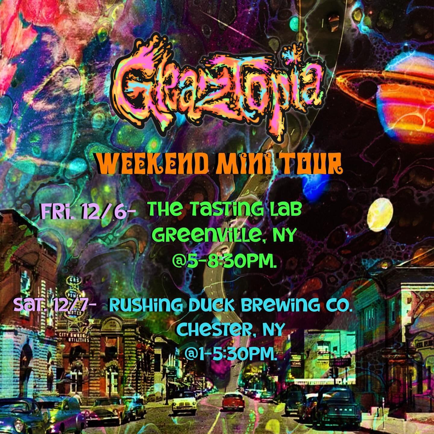 Hey now! Next weekend I&rsquo;m hitting the road for a pair of shows at two of my favorite places in the universe. On Fri. (12/6) you can catch me at @the_tasting_lab in Greenville, NY from 5-8:30pm. and on Sat. (12/7) at @rushingduck in Chester, NY 