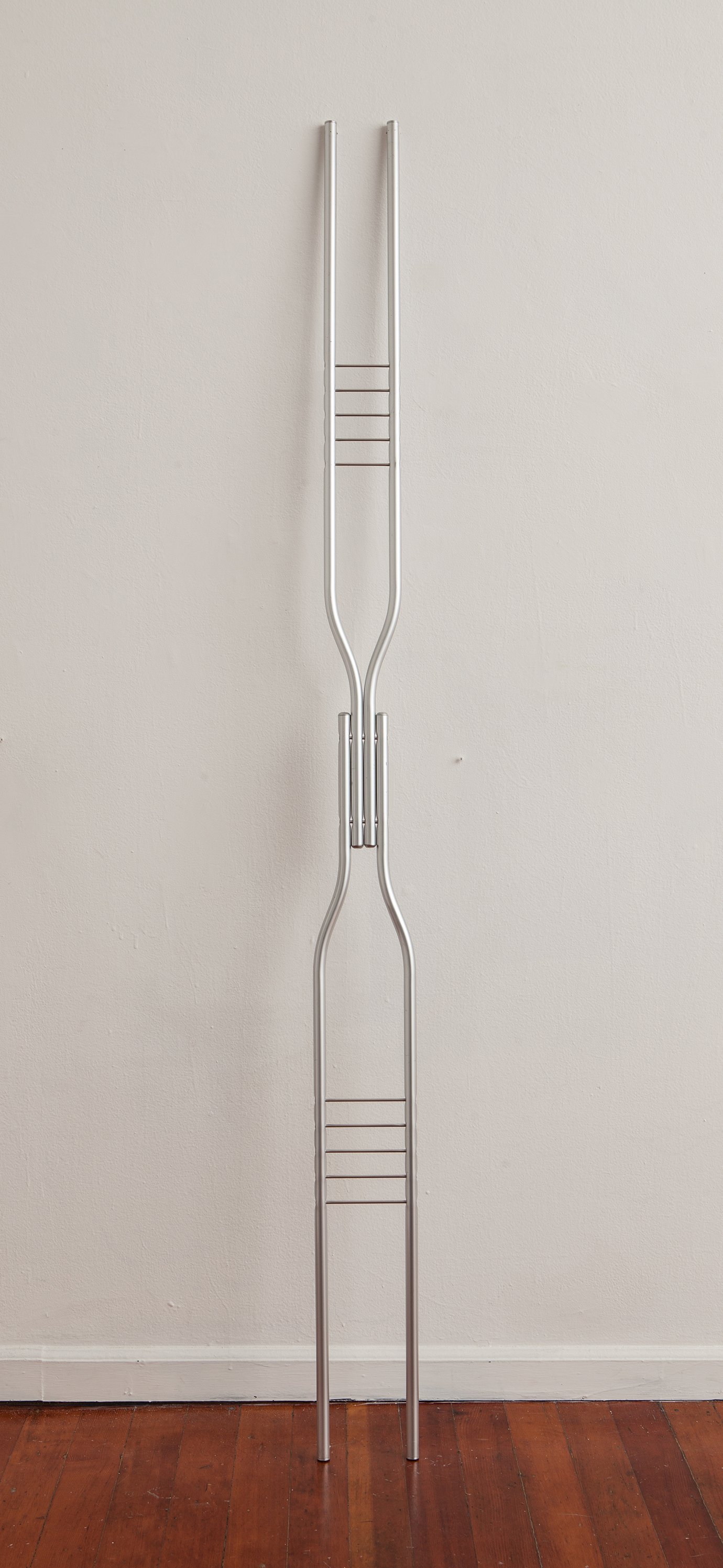   Tuning Staff  Found crutches, aluminum tubes and end caps, enamel, hardware, epoxy 80” x 6” x 1” / 2013 
