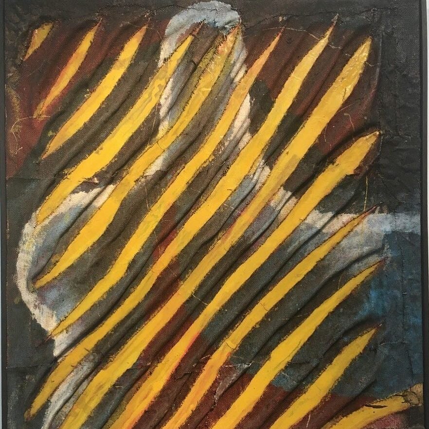 Textured rawness on mixed media. Makes me think of a tiger&rsquo;s paw.  #armoryshow #gutaiart #tsuyoshimaekawa #gutai 
#amathea #interiordesign #sophieharrison #interiordesignideas #interiordecorating #modernhome #interiorstyle #interior123 #homedes