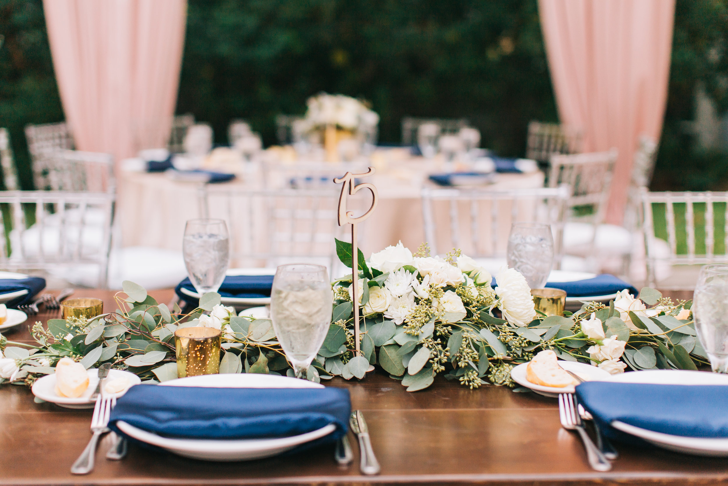  Garland with floral for centerpieces 