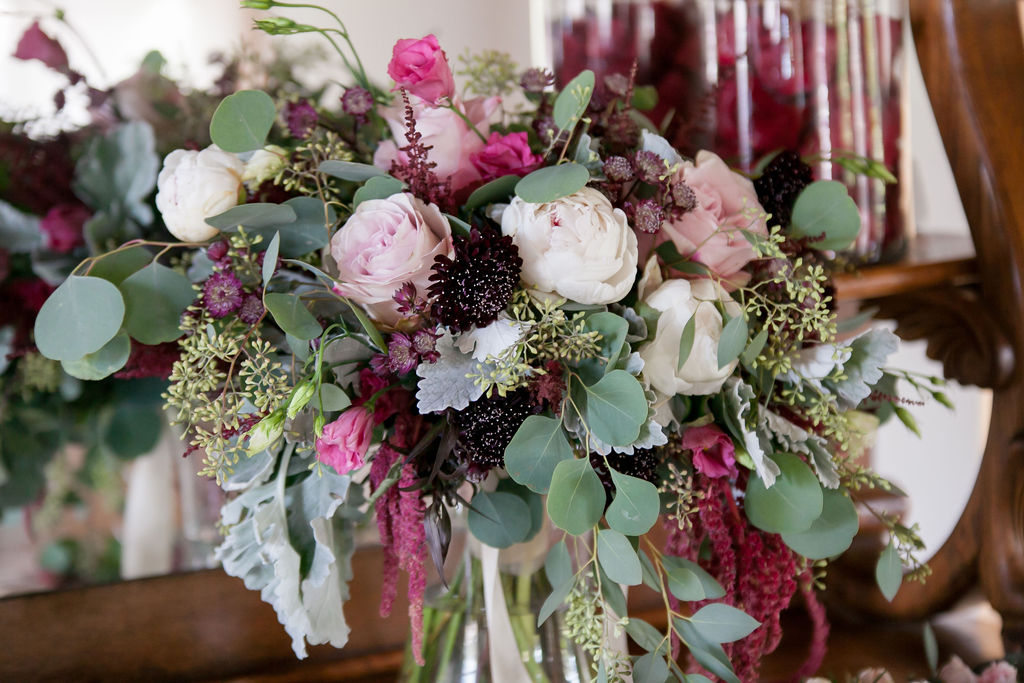 Bluegrass Chic - Wedding bouquet berry colored