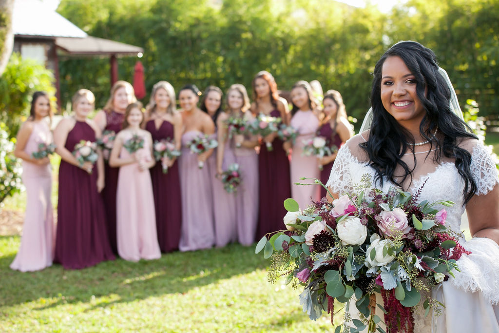 Bluegrass Chic - Berry colored bridesmaids dresses