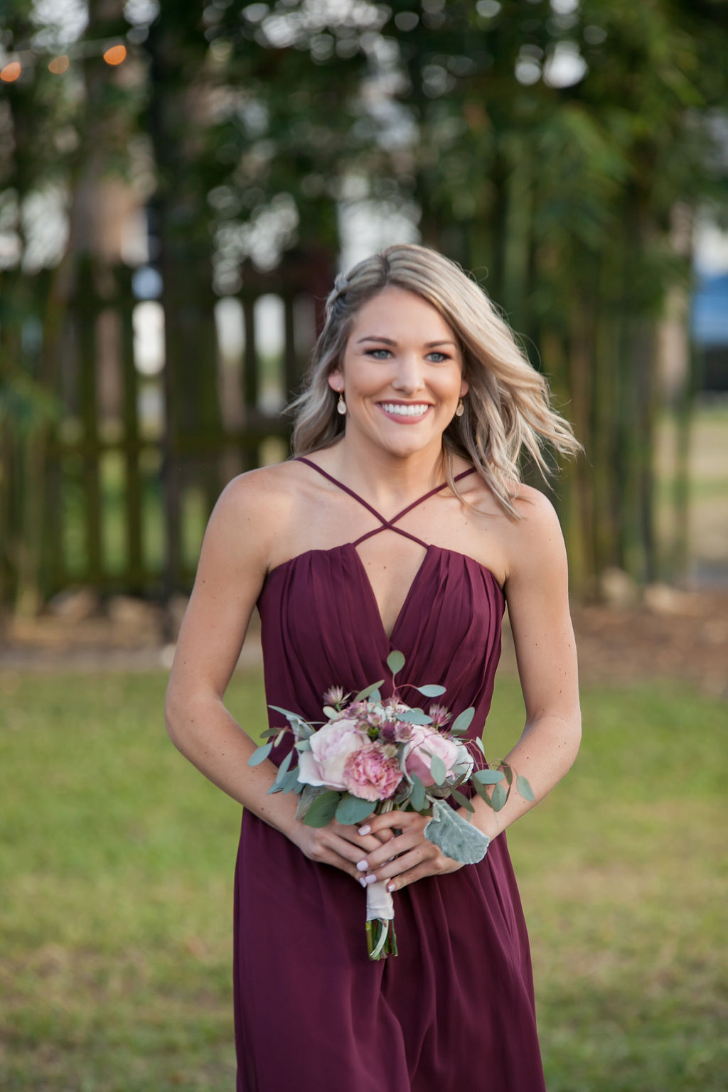 Bluegrass Chic - wine colored bridesmaid bouquet