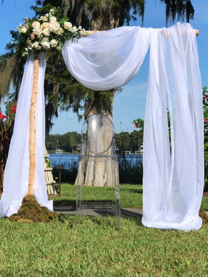 Bluegrass Chic - Birch Arch with floral and drape; Capen House Winter Park FL (Copy)