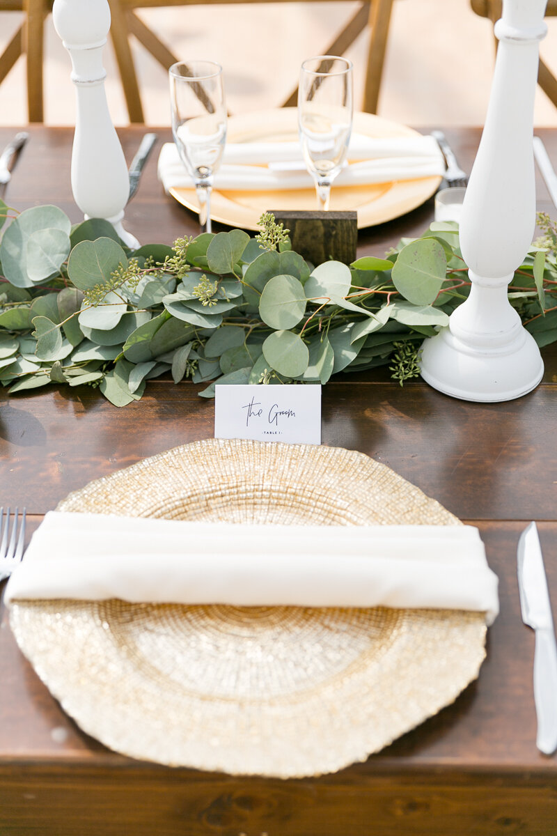 Bluegrass Chic - Blush and White Orchid Wedding Park Ave Winter Park Place Cards Groom