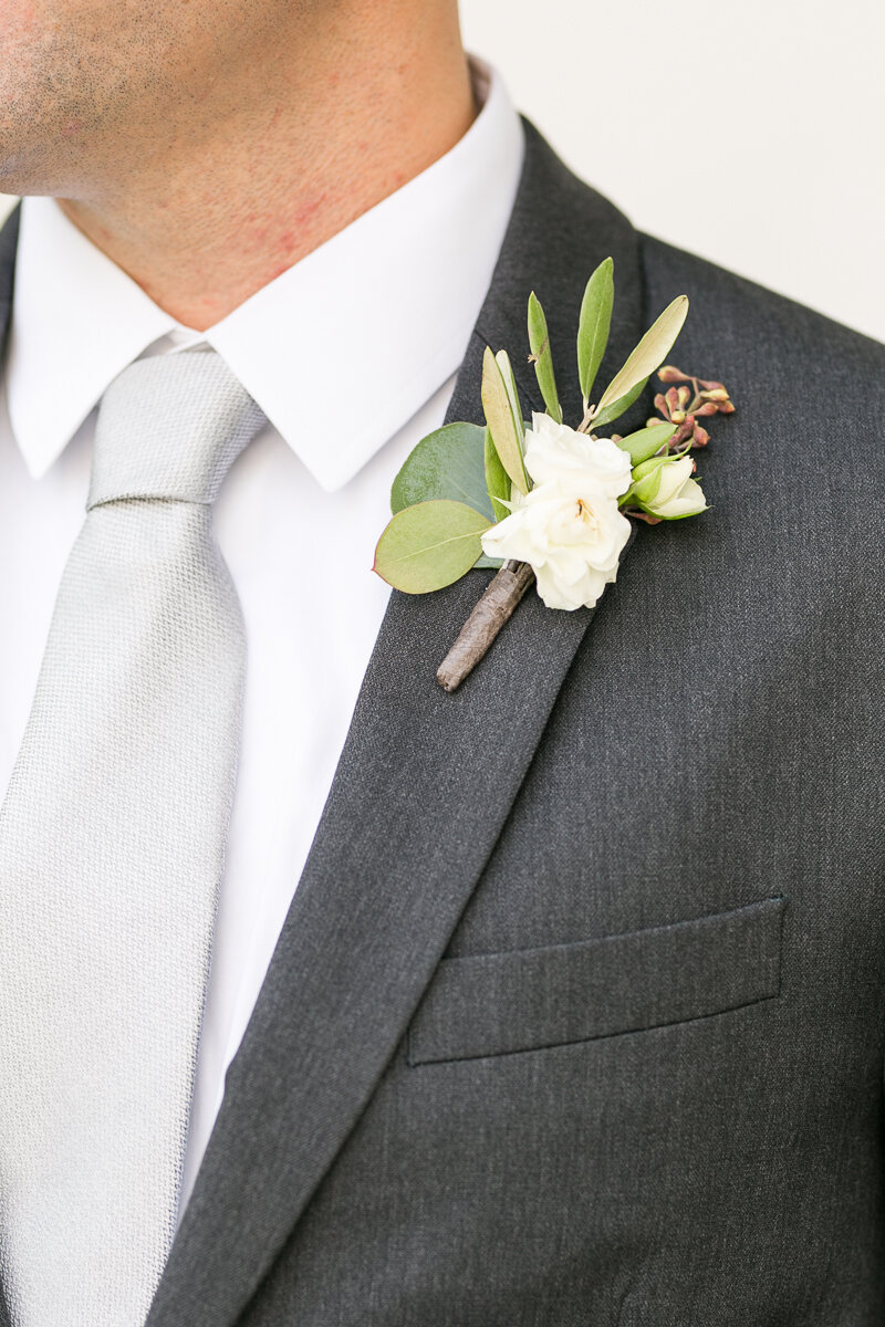 Bluegrass Chic - Blush and White Orchid Wedding Park Ave Winter Park Boutonniere Groom