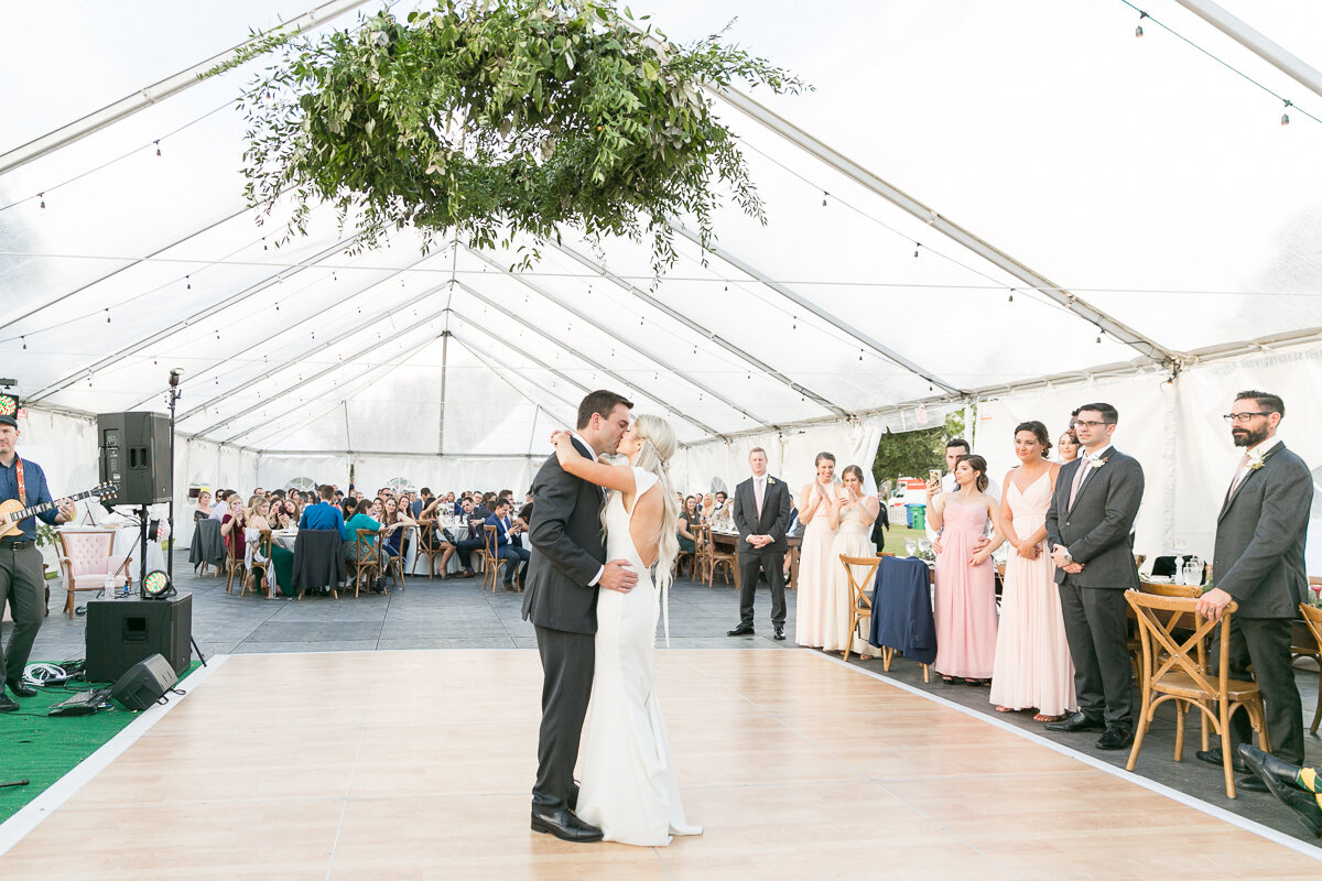 Bluegrass Chic - Blush and White Orchid Wedding Park Ave Winter Park Greenery Chandelier Clear tent wedding