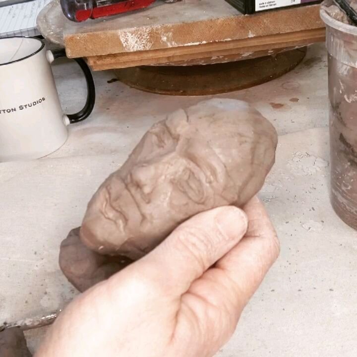 Sometimes it's good to jump right in.
These little heads I make are fun and curious. A way for me to get my hands working. I never know who is going to appear.