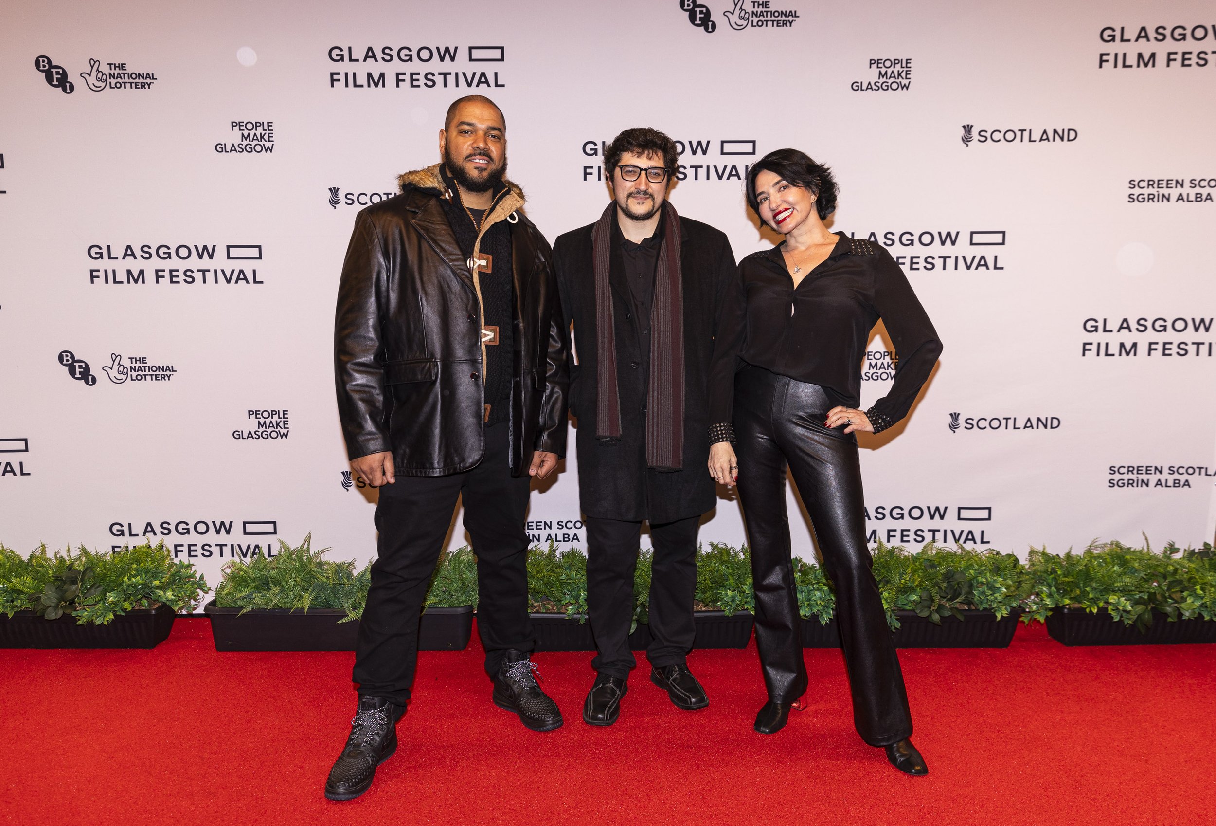 Darryle Johnson ( Harry ), Daniel V. Masciari ( Writer/Director) , Eliza VanCort ( Producer/Elaine ) at the Glasgow Film Festival (Photography by Eoin Carey)