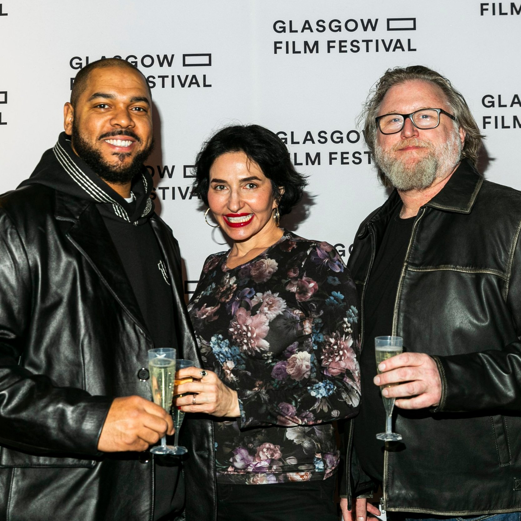 Darryle Johnson ( Harry ), Eliza VanCort ( Producer/Elaine ) and Alek Osinski ( Joe, the Cop ) at the Glasgow Film Festival (Photography by Eoin Carey)
